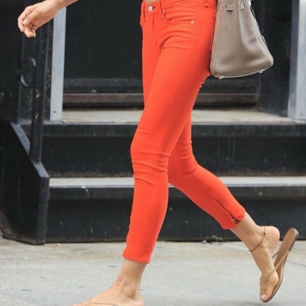 RAg and bone coral zipper ankle Jean